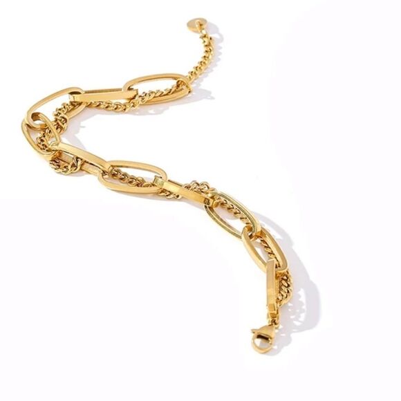 - #38 2nd Restock❗️NEW 18K Gold Plated Chunky Double Chain Bracelet - Picture 3 of 7